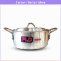 5 Pcs MD Degchi Pateela Set Metal Finish with Lids. 