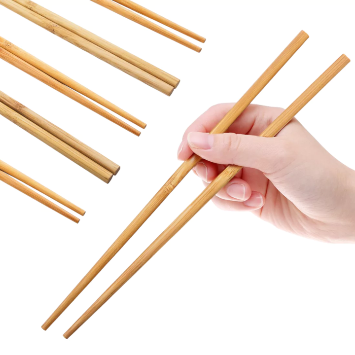 Reusable Chopsticks bamboo light wood chip sticks Bamboo chopsticks pack of 02 Pair Reusable Natural wood chopsticks