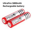 Pack of 2 - Ultrafire 3.7V 18650 Li ion Battery 4800mAh Rechargeable Lithium Battery for Flashlights Lasers and Power Bank. 