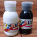 Acrylic Color Paints 75 ml Bottle Pack of 2 Bottles White &  Black ColorArt # SS-Acrylic 75ml-W&B-1 Pc-002. 