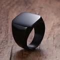 Original - Black Titanium Punk Ring For Men. 