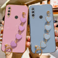 Maitus for Huawei Honor 10i Back Cover Luxury 6D Plating Shiny Bling Cases with Love Heart Bracelet Soft Silicone Square Bumper Mobile Phone Case for Boy Girls. 