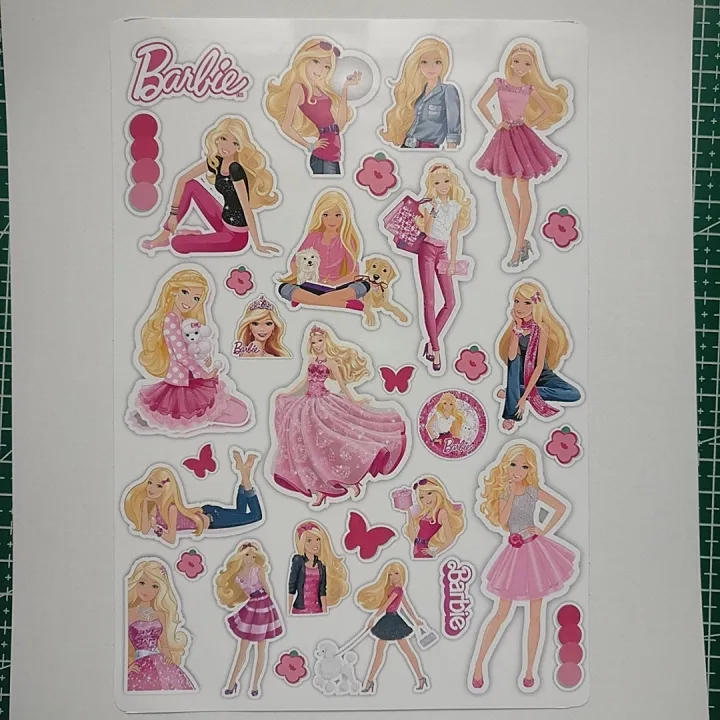 Barbie%20Stickers%20UNCUT%20A5%20Size%20Sheet%20For%20Girls%20Kids%20Journal%20Scrapbook%20Phone%20Cover%20Laptop%20Notebook%20DIY%20Crafts%20Barbie%20Fans%20-%20Image%203