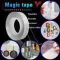 FREE SHIPPING 2 Rolls Double Sided Tape for Walls Heavy Duty Removable Mounting Tape Strong Adhesive Washable and Reusable Tape Wall Tape for Picture Photo Carpet Decoration Poster Tape Roll. 