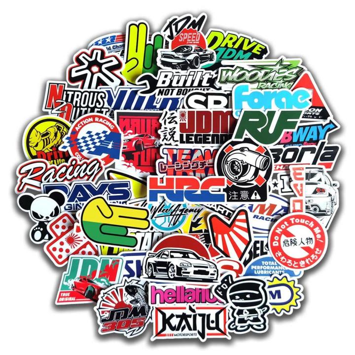 10/20/50/100pc Cool JDM Stickers for Car Racing Motorcycle Bike Skateboard Luggage Laptop Phone Case Random Sticker Decals