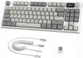 RK86 RGB 75% Wireless Gasket Mechanical Keyboard,Triple Mode Bluetooth5.0/2.4G/USB-C 82 Keys Hot Swappable Gaming Keyboard 4000 mAH Battery w/Knob & 1.2'' HD OLED Display,Custom Linear Switches. 