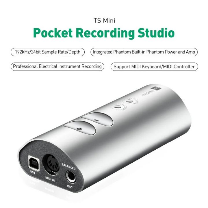 MeloAudio (Tone Shifter) TS MINI Digital Audio Interface; Portable Sound Card Professional; Recording Equipment with USB Audio Interface Support Microphone Guitar Live Broadcast; for iPhone, iPad, Android Devices, Mac and PC