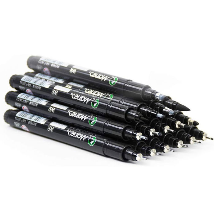 Marie’s Black Micro-Line Pen Fineliner Ink Pens Waterproof Needle Hook Line Pen For Writing Drawing Design Manga Sketching Available in 4 sizes