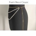 Pearls Layered Waist Chain Belt – Golden Fashion Belly Chain for Women and Girls, Adjustable Size, Perfect for Parties and Special Occasions. 