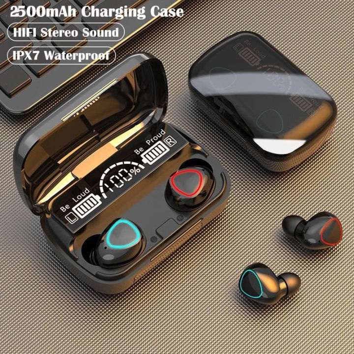 M10 Airpods TWS (True Wireless Stereo) Airbuds Bluetooth Earbuds Dual Earphones Headset (Connect With All Bluetooth Devices).