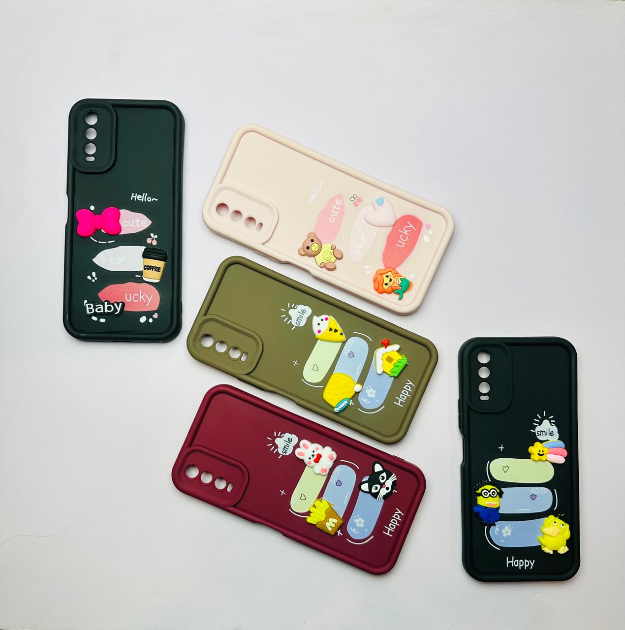 Lahore Mobile Case 3D Doll Luxury Back Cover for Vivo Y20, Y12A, Y12S, Y20i, Y20S, Y20 2021 Soft Silicone Protective Case for Girls, Shock Absorption, Precise Cutouts, Cute and Stylish Design