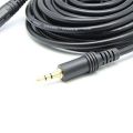 3.5 MM MALE TO FEMALE JACK EXTENSION STEREO AUDIO CABLE - 15 FEET (5M) - BLACK. 