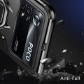 Biruiqu For Xiaomi Pocophone M4 Pro 4G Poco M4 Pro 4G Soft TPU+Hard PC Black Panther Shockproof Slim Protective Case Cover with Kickstand. 