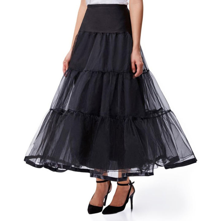 Cancan Skirt for Lehenga, Maxi, Frock, Sharara 2 Layers with Adjustable Waist, Available in White and Black, Length 16 to 46 Inches