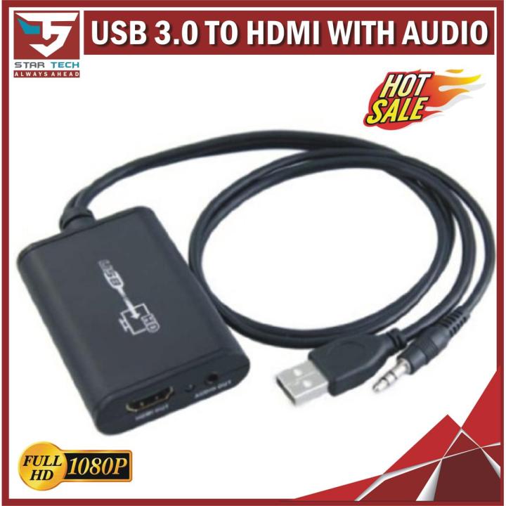 USB 3.0 to HdMI Adapter Converter with 3.5mm Audio Cable 1080p