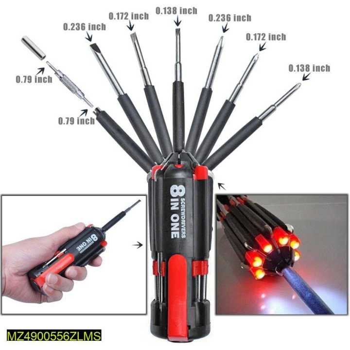 8 in 1 LED Screw Driver