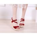 PEARL HIGH HEELS WEDGE SANDALS. 