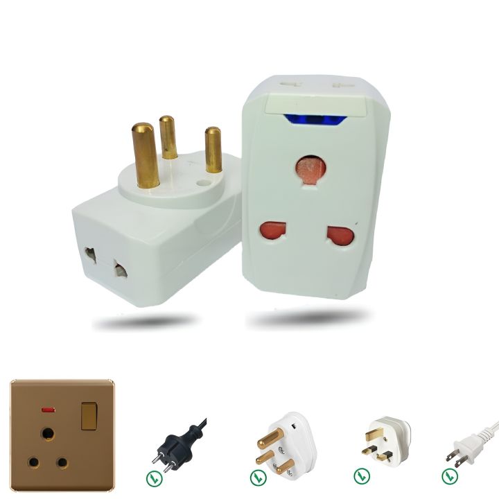 15A 3 Pin Multi Plug Power Plug Converter Type M Plug Socket Safety Shutter Plug For High Voltage Plug Load And Safety Electrical Uses Strong Safe And Durable Highly Efficient Plug Reliable Plug AC Plug For AC