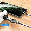 DIVI 1.8M Magnetic Micro USB Data Sync Fast Charging Cable for Samsung Huawei Xiaomi Braided LED Fast Charging Cable - RED. 