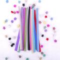 DIY Folding Origami Paper Glitter Bling Shiny Lucky Wish Star Stripes. 