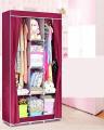 3 Door Storage Cabinets Wardrobe Almari Folding Portable Closed with Zip. 
