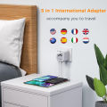 TESSAN Universal Power Adapter, International Plug Adapter with 4 USB Outlets, Travel Worldwide Essentials, All in 1 Wall Charger Converter for UK EU Europe Ireland AU (Type C/G/A/I) Grey. 