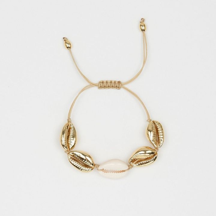 【Top mobile】2018 Trendy Hot Cowrie Shell Jewelry Bracelets Gold Color Shell Easy Match Handmade for Women
