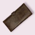 Original Balisi BL02C Men's Leather Bifold Long Wallet with Push Button Closure. 