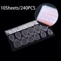 240PCS Double-Side Nail Adhesive Tabs, 10 Sheets Nail Glue Stickers False Nail Jelly Gel Glue Tabs Nail Glue Transparent Flexible Adhesive Fake Nails Tab for Manicure. 