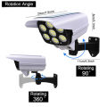 Outdoor Solar Light Motion Sensor Security Dummy Camera Wireless Flood Light IP65 Waterproof 77 LED Lamp 3 Mode For Home Garden. 