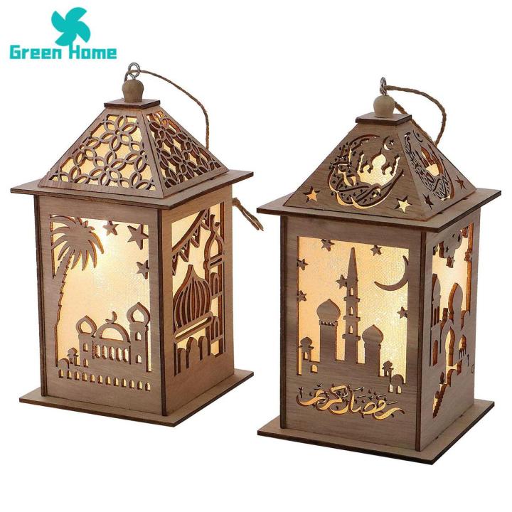 Green Home Table Lamp Eye Protection Hanging Lamp Wooden Wind Light Party Decoration
