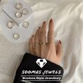 Pack of 6 Rings For Girls Vintage Jewelry Joint Finger Ring Gold Black Silver Stackable Rings Set For Women Birthday Gift For Girl 6 Pieces Rings For Girls Wedding Gift Anniversary Gift For Women Soomas Mart Rings. 