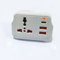 High Quality 5 in 1 Travel Extension Board Socket with Type C and @ USB Ports & Round pins | 2 AC Outlet Power Strip Multiprise 1 Convert 5 Extension Eu Power Plug Adapter For Home. 