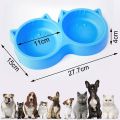 Cat Shaped Double food bowl Pet Plastic food bowl Foodie Puppies Non-Slip, Non-Toxic Pet Feeding Plastic Cat Face Shaped Double Bowl Food & Water Feeder 2-in-1 Bowl for Dogs, Puppies, Cats & Kittens - Multi Colour. 