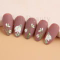 White Tulip Magnolia Flowers 5D Nail Stickers Embossed Flora Self-adhesive Slider For Nail Gel Polish Summer Manicure SASTZ-5D27. 