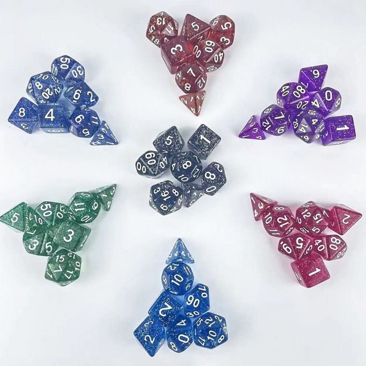 SIQUK 7 Dés Polyédriques – D4 D6 D8 D10 D12 D20 D% – Violet Et Bleu – Pour DND, Donjons & Dragons, MTG