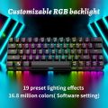 DIERYA DK63 60% Wireless Mechanical Keyboard, RGB Backlit Bluetooth Gaming Keyboard Wired Dedicated Arrow Keys, Compact 63 Keys Mini Keyboard, Full Keys Programmable - Blue Switch. 