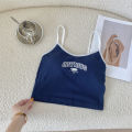 Summer Camisole Letter Print Girl Outer Wear Inner Wear Top Wrapped Chest Hot Girl Short Sports Top. 