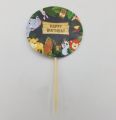 JUNGLE THEME CUPCAKE TOPPER - PACK OF 10 CUPCAKE TOPPERS - JUNGLE PARTY CUPCAKE TOPPERS. 