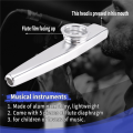 Kazoo Aluminum alloy Metal with 5 pcs Gifts Flute Diaphragm for Children Music-lovers-silver. 