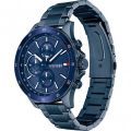 Tommy Hilfiger Wrist Watch For Men Quartz Stainless Steel Blue Dial 46mm Watch 1791720. 