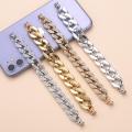 New Gold Silver Colors Acrylic Mobile Phone Chain DIY Handmade Accessories for Lady Women TelePhone Chains Strap Jewelry. 