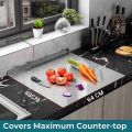" Extra Large Durable Stainless Steel Cutting Cabnet Board - Ideal for Baking, Pastry, Meat, and Veggies". 