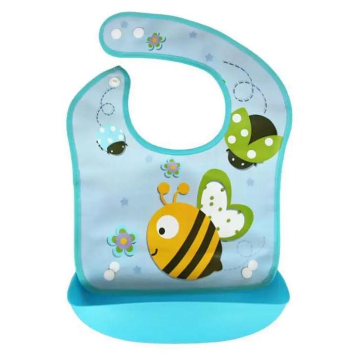 Baby Folding Plastic Rubber Baby Bib Napkin With Soft Tray By Kidz Factory.