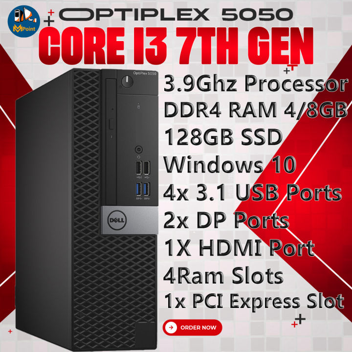 Core%20i3%207th%20gen%20(7100)%203.9Ghz%20+%204GB/8GB%20DDR4%20RAM%20+%20128GB%20M.2%20SSD%20Dell%20Optiplex%205050%20Desktop%20Computer%20WIndows%2010%20Ready%20to%20Use%20-%20Image%202