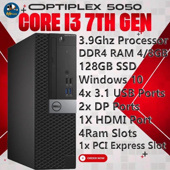 Core%20i3%207th%20gen%20(7100)%203.9Ghz%20+%204GB/8GB%20DDR4%20RAM%20+%20128GB%20M.2%20SSD%20Dell%20Optiplex%205050%20Desktop%20Computer%20WIndows%2010%20Ready%20to%20Use%20-%20Image%202
