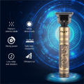 Professional Golden Hair Trimmer for Men / Hair Cutting Machine / Hair Clippers / Shaver / Hair Clipper / Nose Trimmer / Rechargeable Men’s Body Hair Removal Machine / Grooming Kit / Hair Cutting Machine Zero Gapped Hair Clipper Trimmer Vintage T9 Tondeus. 