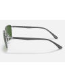 Ray-Ban Sunglasses Chromance Square Silver Frame Dark Green Polarized Lenses-RB3684CH-003/P1-58. 