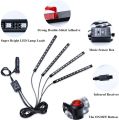 Car Interior Atmosphere Light 7 Color with Remote 12 LED On Each Strip 100% Orignal Same As Shown in Pictures , Car Interior Floor Decorative Atmosphere Light Remote Control RGB Light with Music Sensor. 