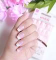 New 12 pcs Simple French small fresh finished nail piece jelly nude pink French white edge,Shape Natural Women Artificial Acrylic Fashion Coffin, Ballerina nails for girls, polygel nail kit. 